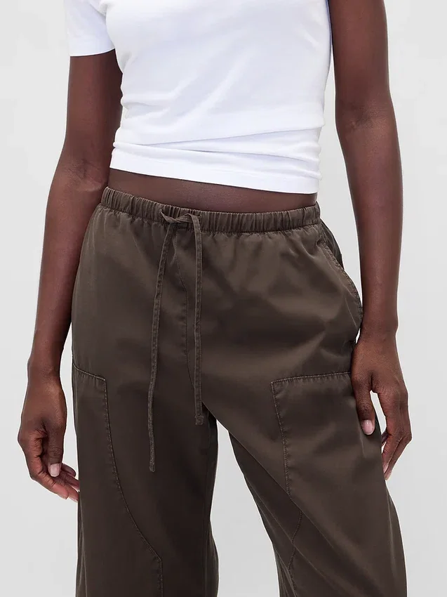 Poplin Easy Double-Knee Barrel Pants