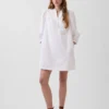 Poplin Henley Mini Dress