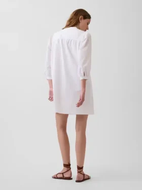 Poplin Henley Mini Dress
