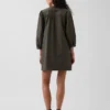 Poplin Henley Mini Dress