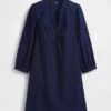 Poplin Henley Mini Dress