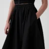 Poplin Midi Handkerchief Skirt