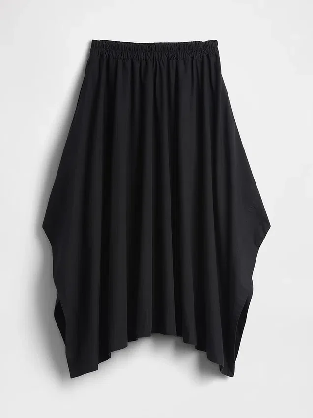 Poplin Midi Handkerchief Skirt