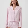 Poplin Oversized Crop Pj Shirt