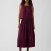 Poplin Pintuck Maxi Skirt
