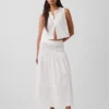 Poplin Pintuck Maxi Skirt