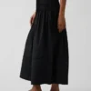 Poplin Pintuck Maxi Skirt