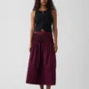Poplin Pintuck Maxi Skirt