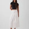 Poplin Pintuck Maxi Skirt