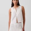 Poplin Pintuck Shell Top