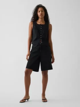 Poplin Pintuck Shell Top