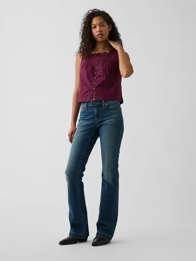 Poplin Pintuck Shell Top