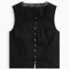 Poplin Pintuck Shell Top