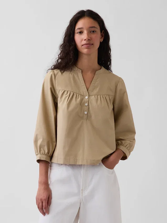 Poplin Popover Top