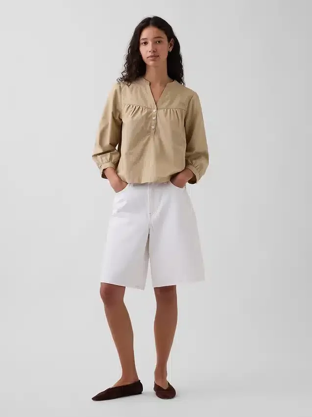 Poplin Popover Top
