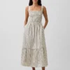 Poplin Smocked Bodice Maxi Dress