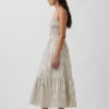 Poplin Smocked Bodice Maxi Dress