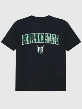 Portland State University Arch Logo Black Graphic T-Shirt