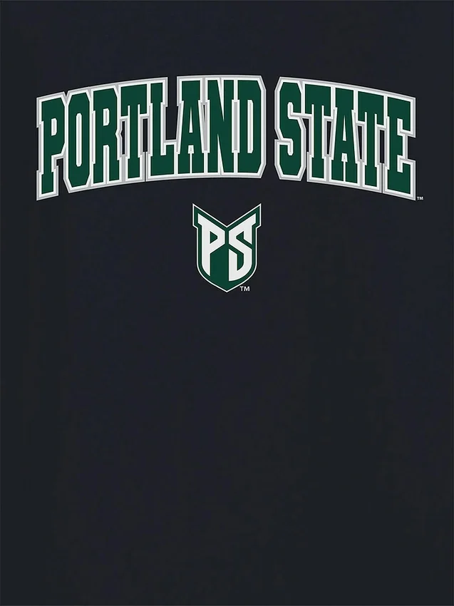 Portland State University Arch Logo Black Graphic T-Shirt