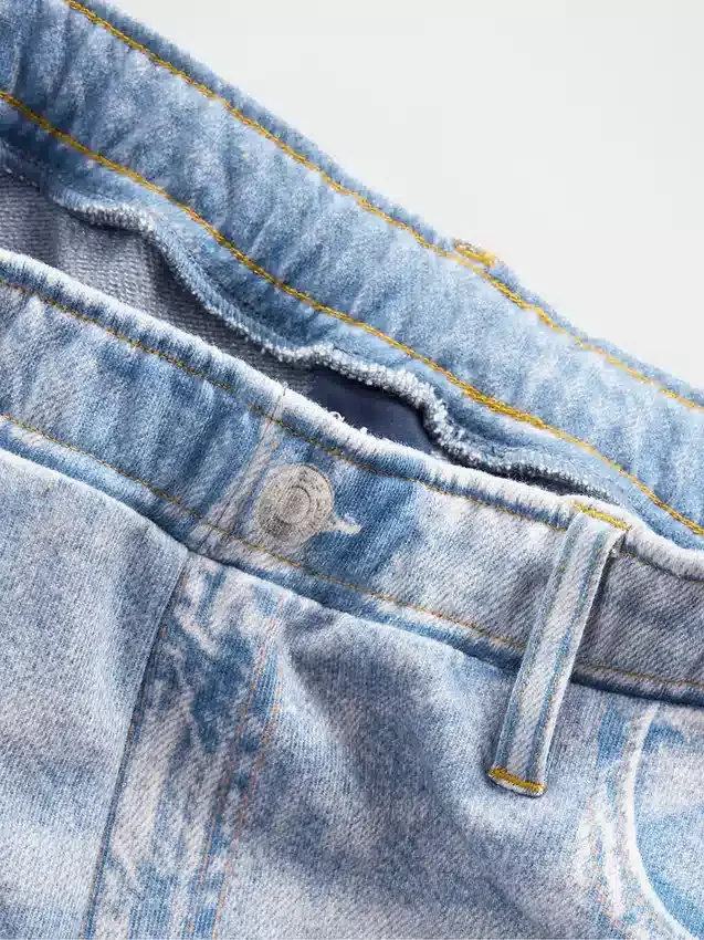 Printed Baggy Sweatpant Jeans