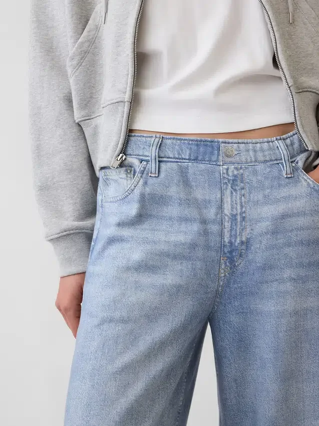 Printed Baggy Sweatpant Jeans