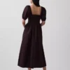 Puff-Sleeve Corset Maxi Dress