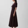 Puff-Sleeve Corset Maxi Dress