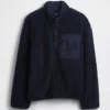 Recycled Sherpa Oversized Logo Zip Jacket