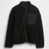 Recycled Sherpa Oversized Logo Zip Jacket