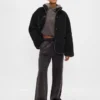 Recycled Sherpa & Vegan Leather-Trim Jacket