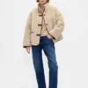 Recycled Sherpa & Vegan Leather-Trim Jacket