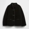 Recycled Sherpa & Vegan Leather-Trim Jacket