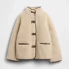 Recycled Sherpa & Vegan Leather-Trim Jacket