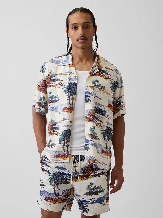 Relaxed Camp Collar Shirt
