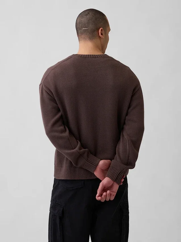 Relaxed Crewneck Crop Sweater