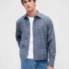 Relaxed Crop Straight-Hem Oxford Shirt