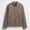 Relaxed Crop Straight-Hem Oxford Shirt
