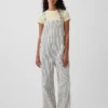 Relaxed Denim Stripe Overalls