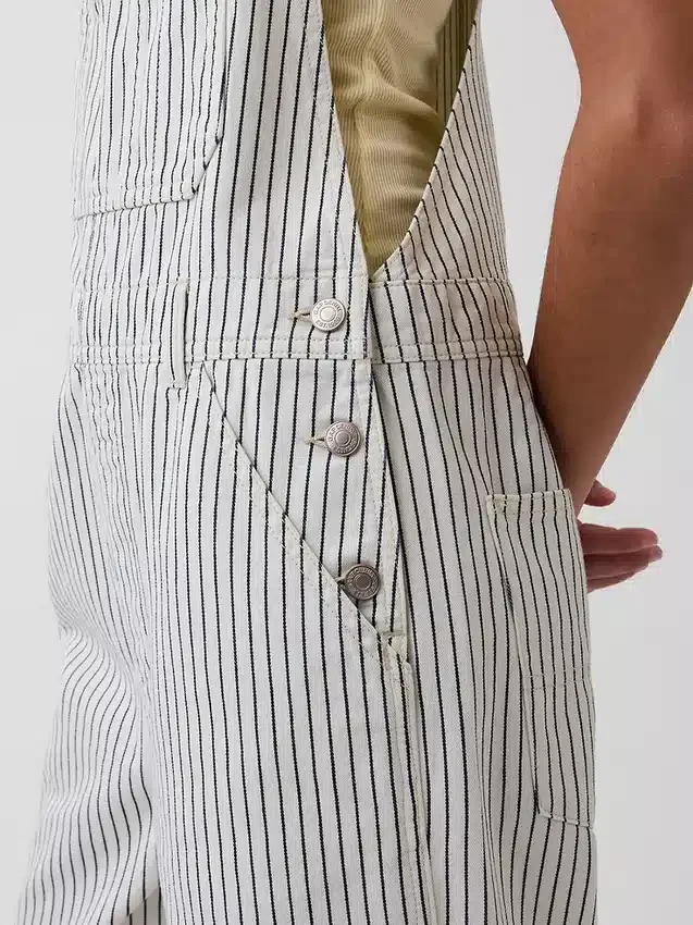 Relaxed Denim Stripe Overalls