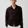 Relaxed Straight-Hem Seersucker Shirt