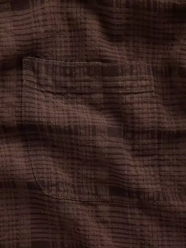 Relaxed Straight-Hem Seersucker Shirt