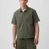 Relaxed Straight-Hem Utility Shirt
