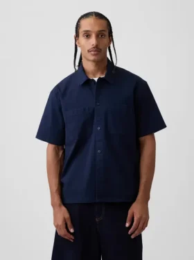 Relaxed Straight-Hem Utility Shirt