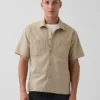 Relaxed Straight-Hem Utility Shirt