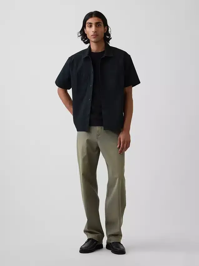 Relaxed Straight-Hem Utility Shirt