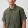 Relaxed Straight-Hem Utility Shirt