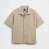Relaxed Straight-Hem Utility Shirt