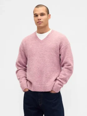 Relaxed V-Neck Crop Sweater