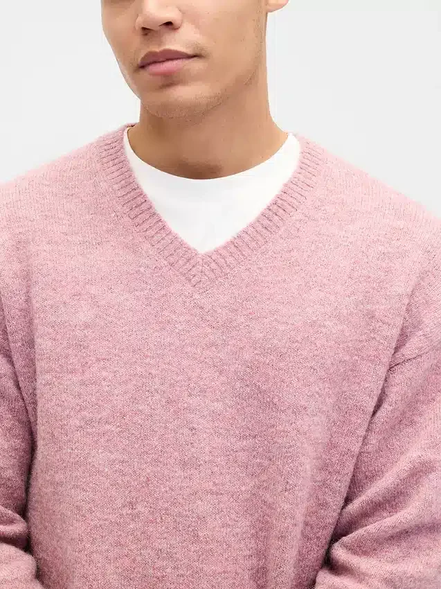 Relaxed V-Neck Crop Sweater