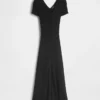 Rib Button-Front Maxi Sweater Dress